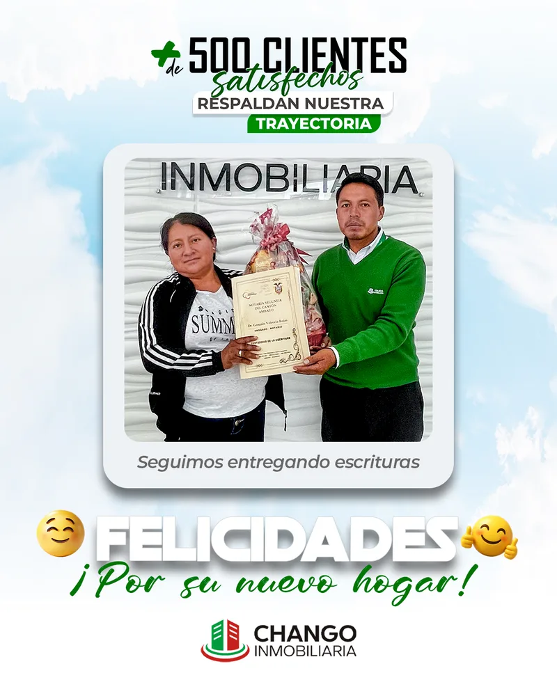Cliente satisfecho 14 de Chango Inmobiliaria