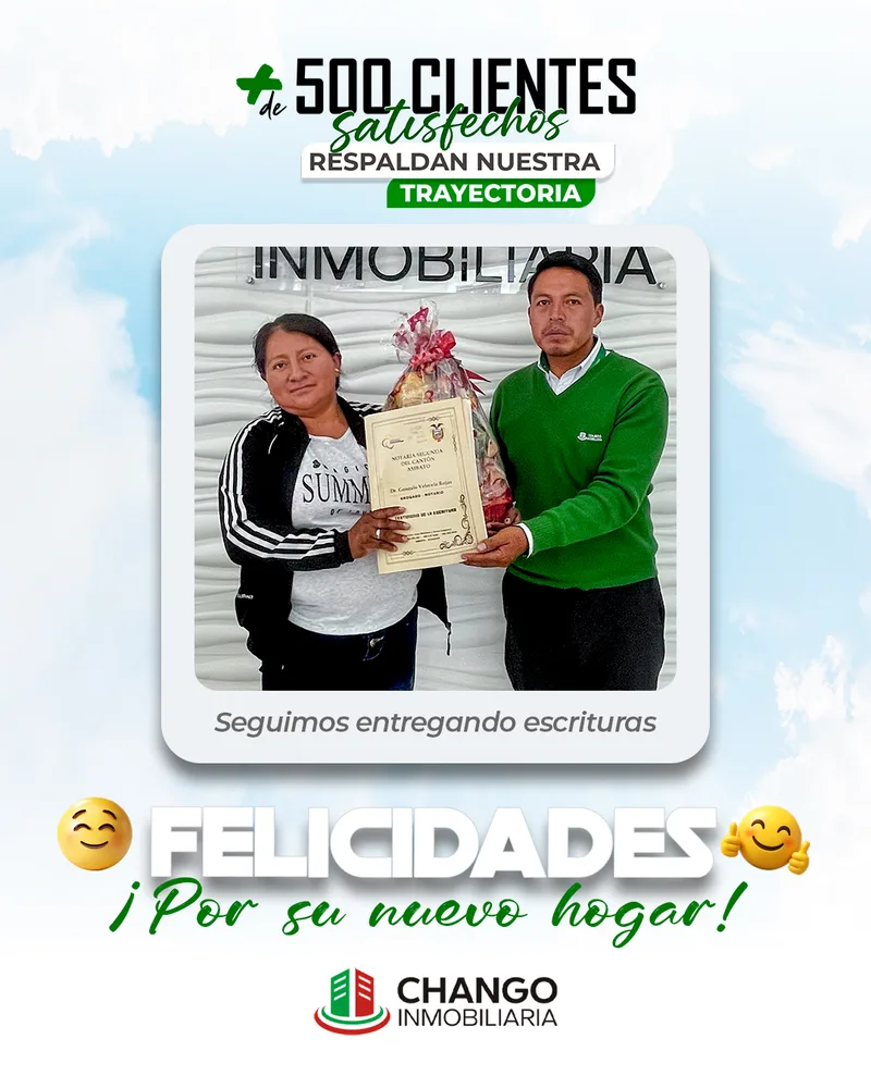 Cliente satisfecho 15 de Chango Inmobiliaria