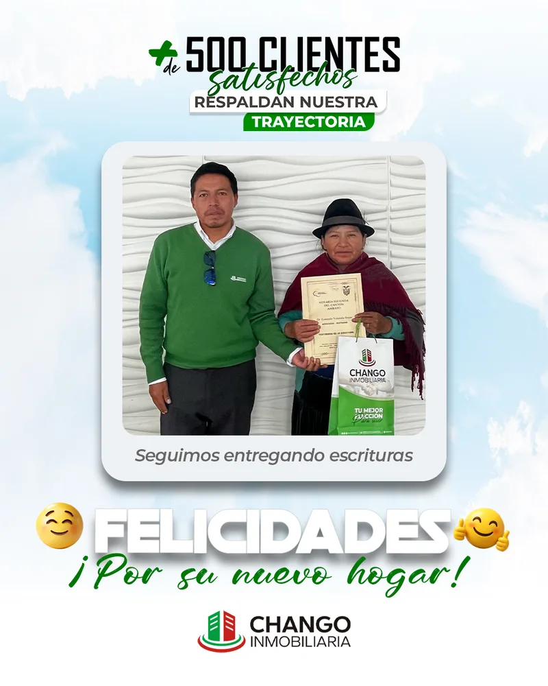 Cliente satisfecho 19 de Chango Inmobiliaria