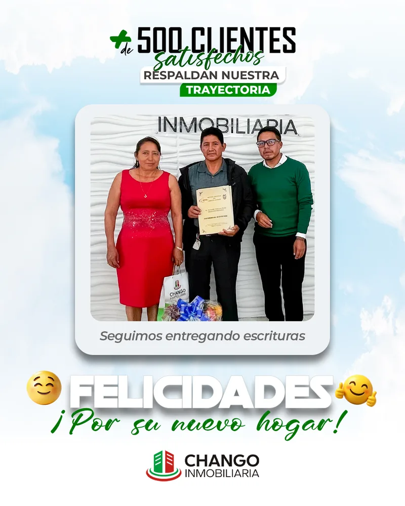 Cliente satisfecho 27 de Chango Inmobiliaria