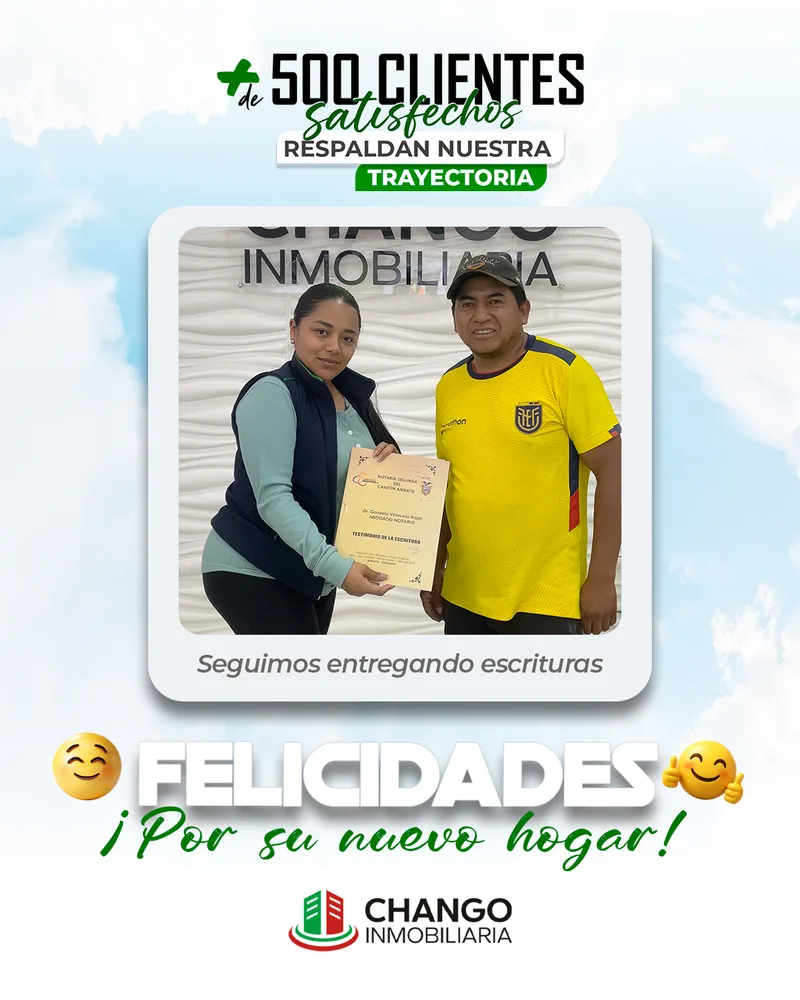 Cliente satisfecho 28 de Chango Inmobiliaria