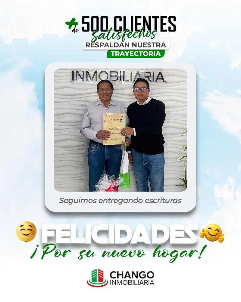 Cliente satisfecho 31 de Chango Inmobiliaria