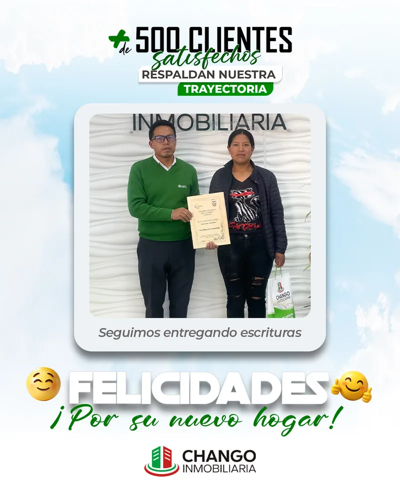 Cliente satisfecho 35 de Chango Inmobiliaria