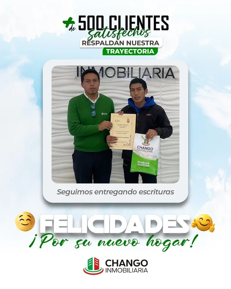 Cliente satisfecho 39 de Chango Inmobiliaria
